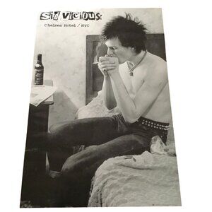 SID VICIOUS VTG1998 Poster Chelsea Hotel NYC DENNIS MORRIS Sex Pistols 24x36